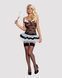 Эротический костюм горничной с юбкой Obsessive Housemaid 5 pcs costume L/XL, черно-белый, топ с подв