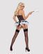 Эротический костюм горничной с юбкой Obsessive Housemaid 5 pcs costume L/XL, черно-белый, топ с подв