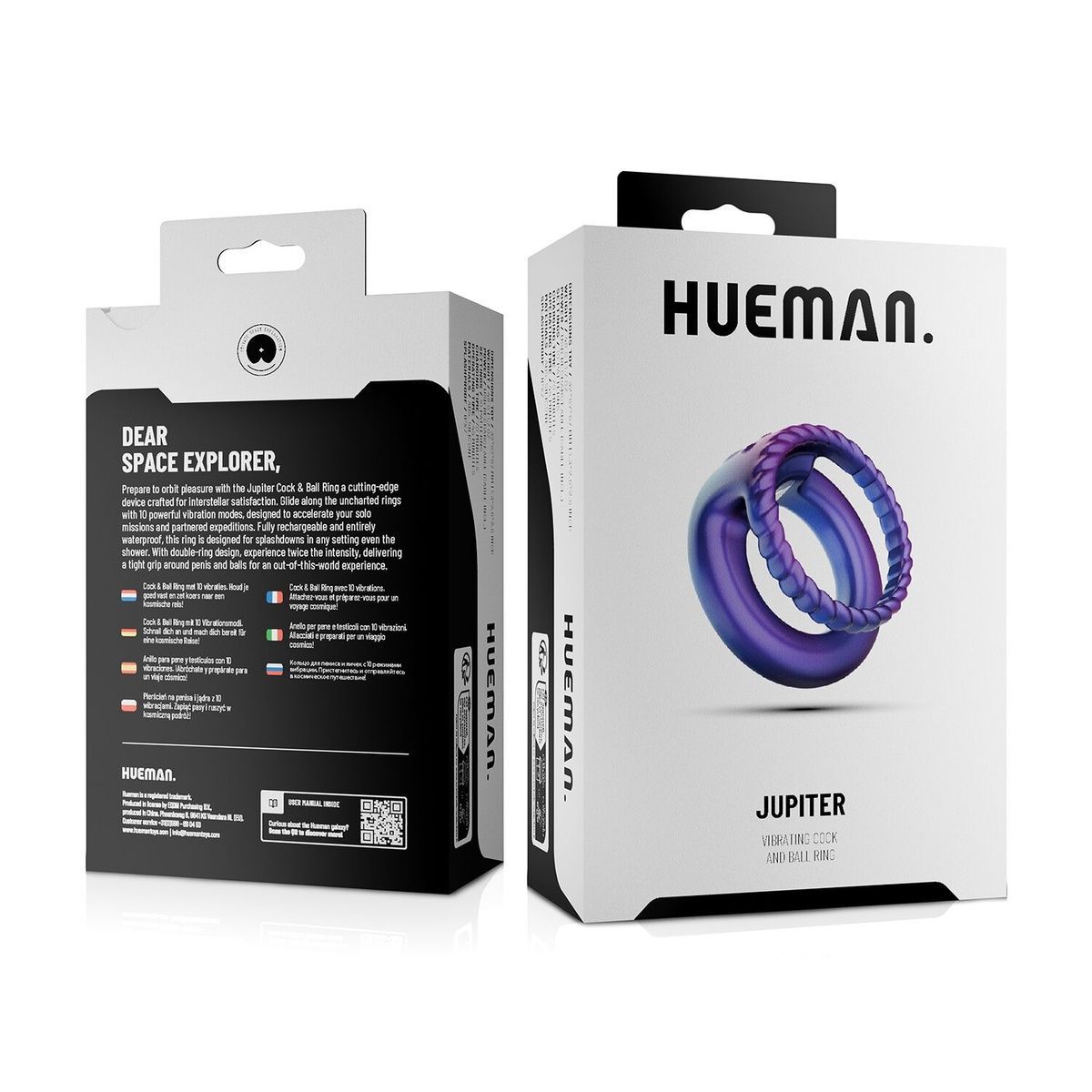 Ерекційне віброкільце Hueman - Jupiter Vibrating Cock and Ball Ring