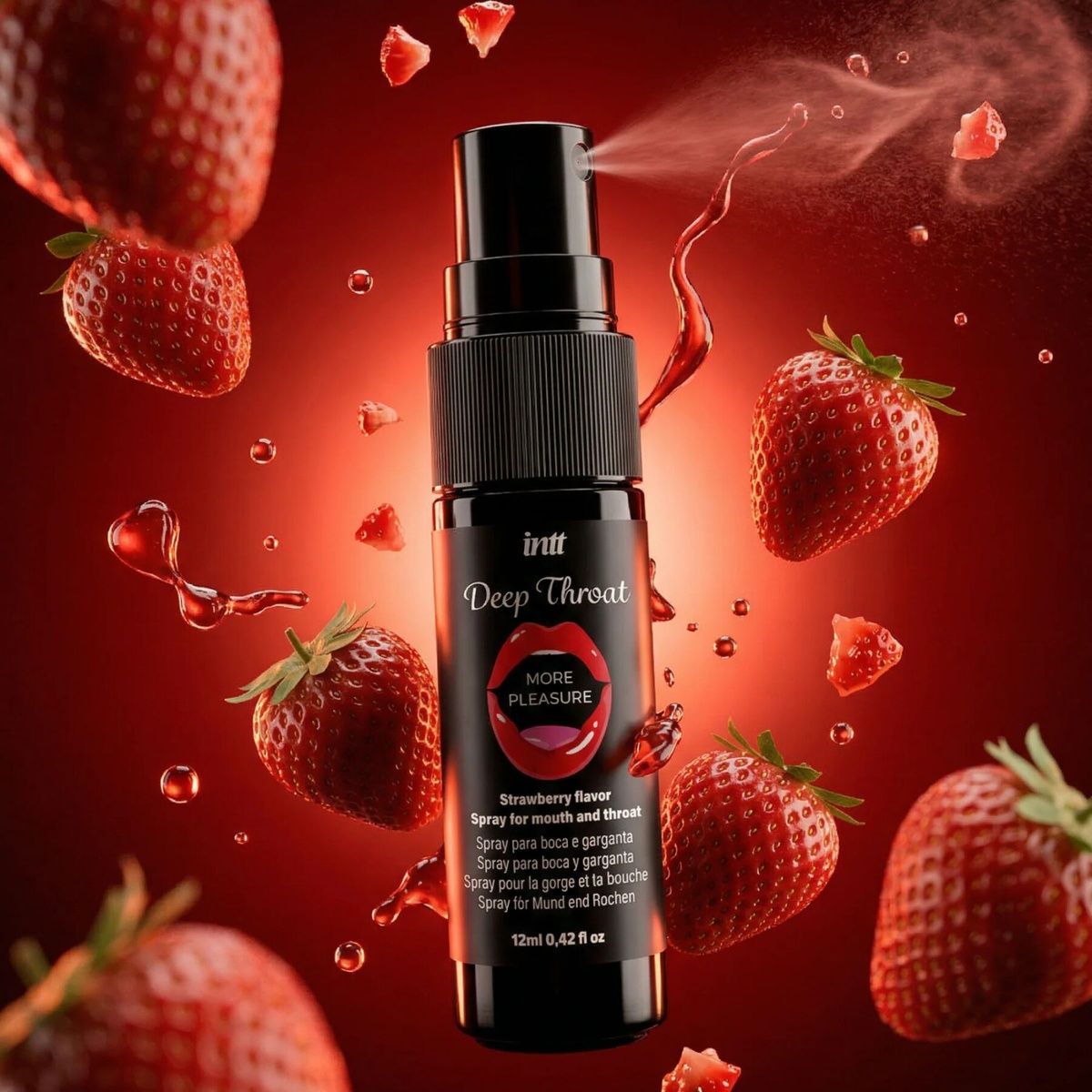 Спрей для глубокого минета Intt Deep Throat Oral Spray Strawberry, 12 мл, без анестетиков