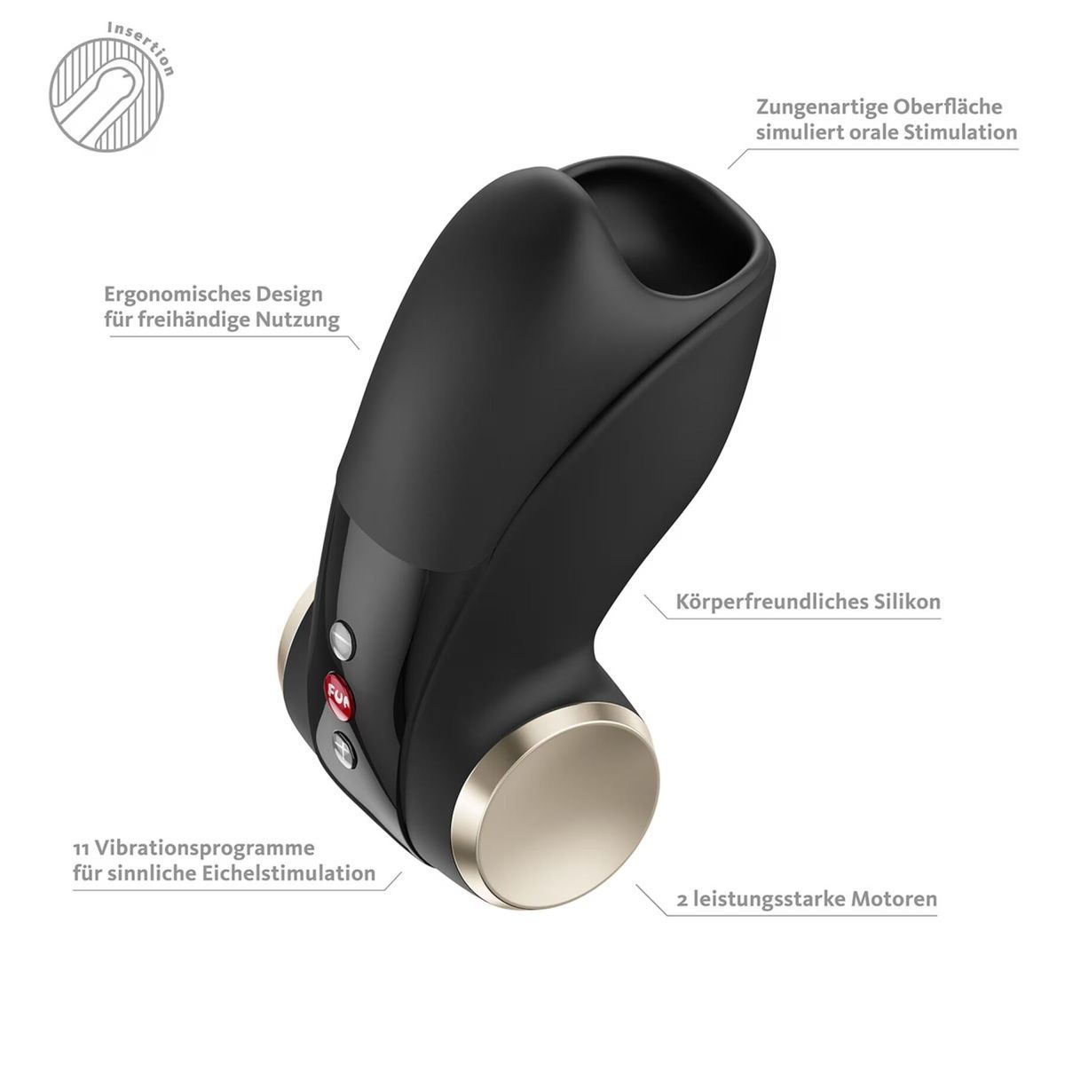 Мастурбатор для головки пениса Fun Factory COBRA LIBRE II Black