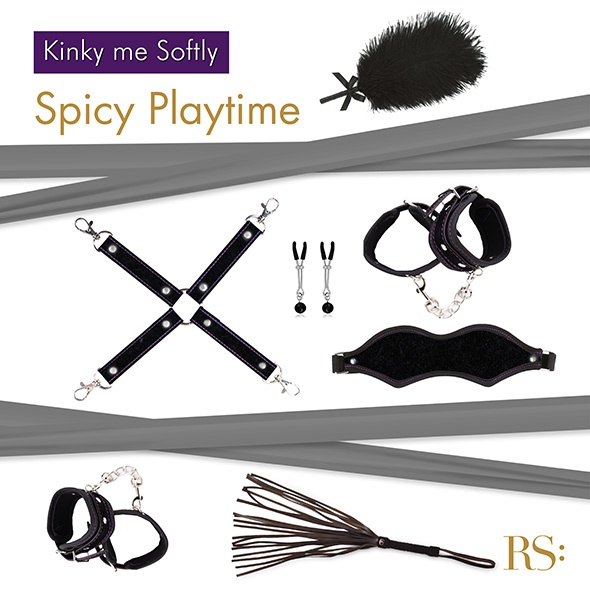 Подарунковий набір для BDSM RIANNE S - Kinky Me Softly Black: 8 предметів