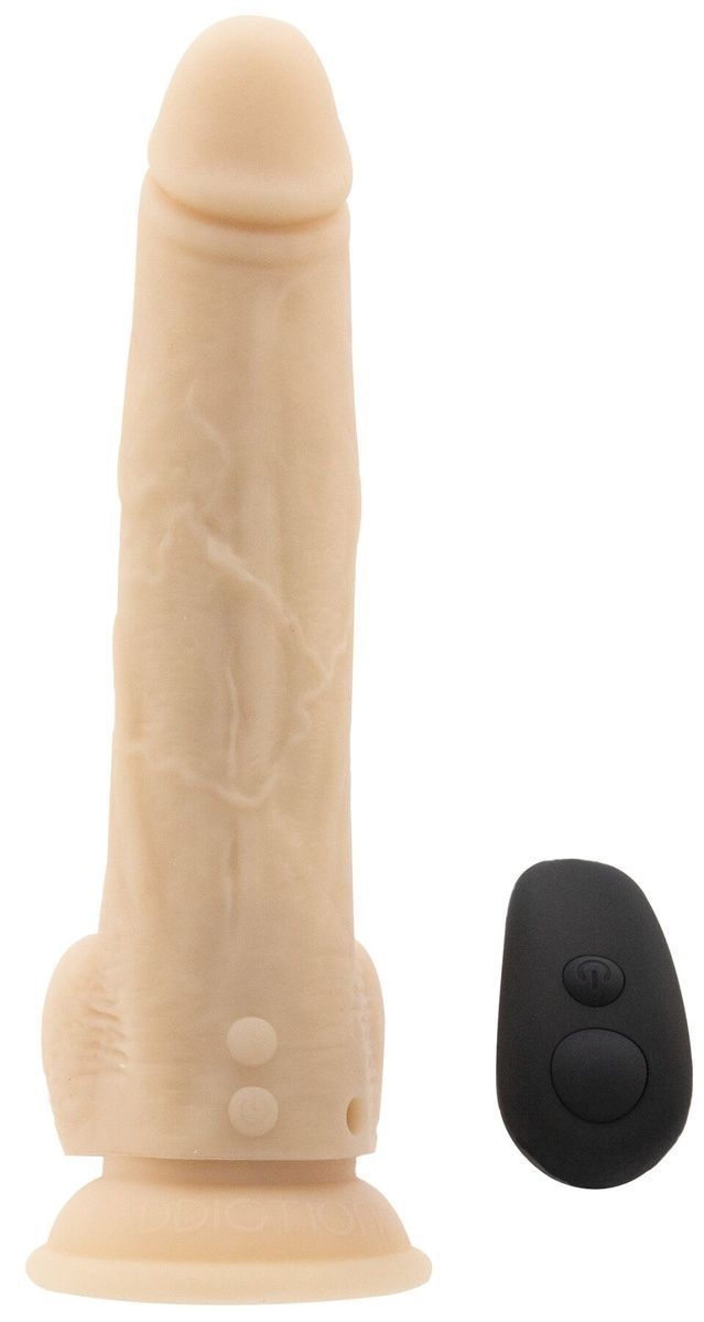 Фалоімітатор з пульсацією Naked ADDICTION Dominic 9&Prime; Vanilla, пульт ДК, діаметр 4,2 см