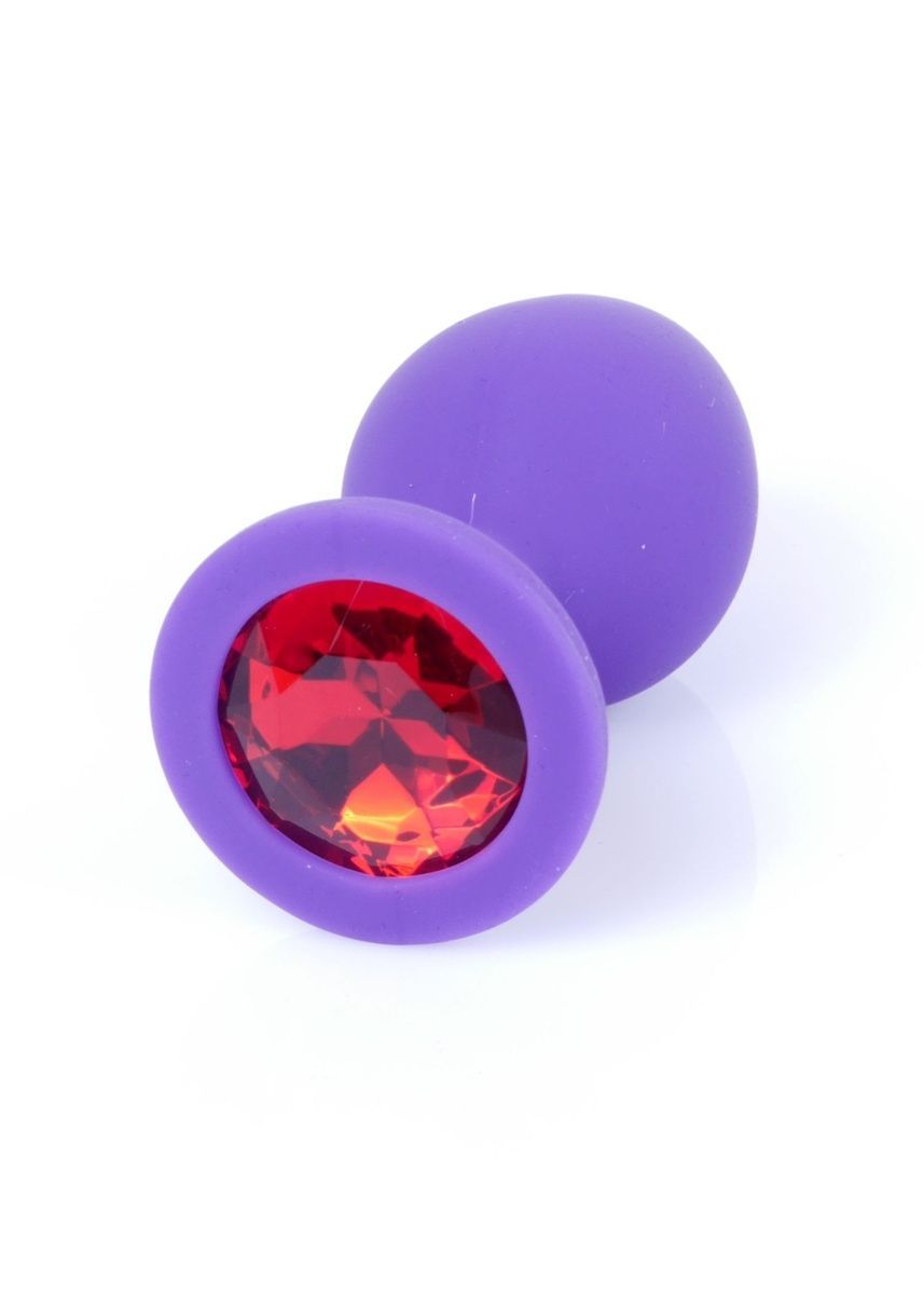 Анальная пробка Jewellery Silicone Purple Plug M Red