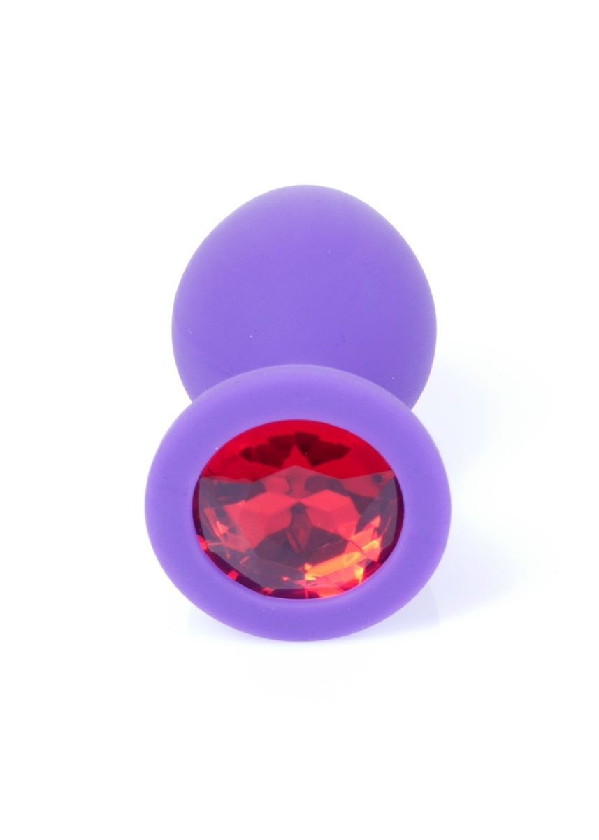 Анальная пробка Jewellery Silicone Purple Plug M Red