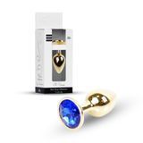 Анальна пробка Jewellery Gold Plug Dark Blue, 2,7 см