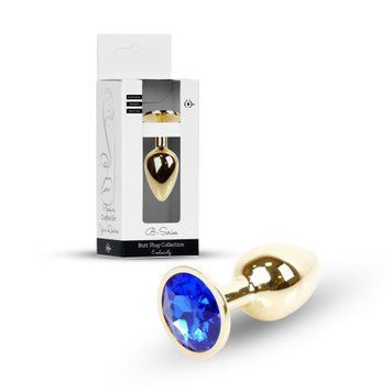 Анальна пробка Jewellery Gold Plug Dark Blue, 2,7 см
