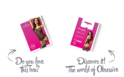 Бодистокинг Obsessive Bodystocking F235 S/M/L, тонкие подвязки, нежный декор, сеточка