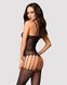 Бодистокинг Obsessive Bodystocking F235 S/M/L, тонкие подвязки, нежный декор, сеточка