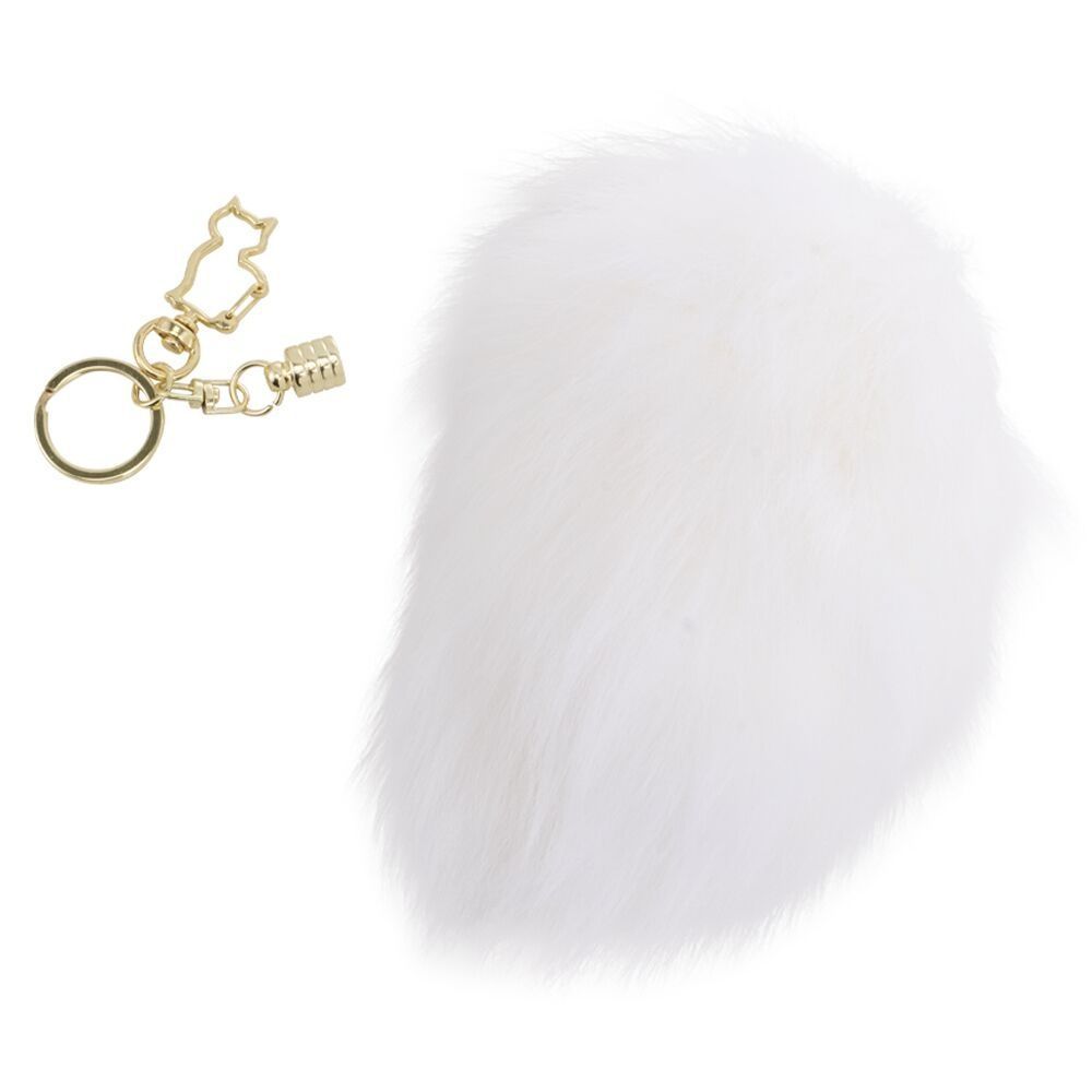 Металева анальна пробка Кролячий хвост LOCKINK SEVANDA White Bunny-Tail Anal Pear-shape Plug, S