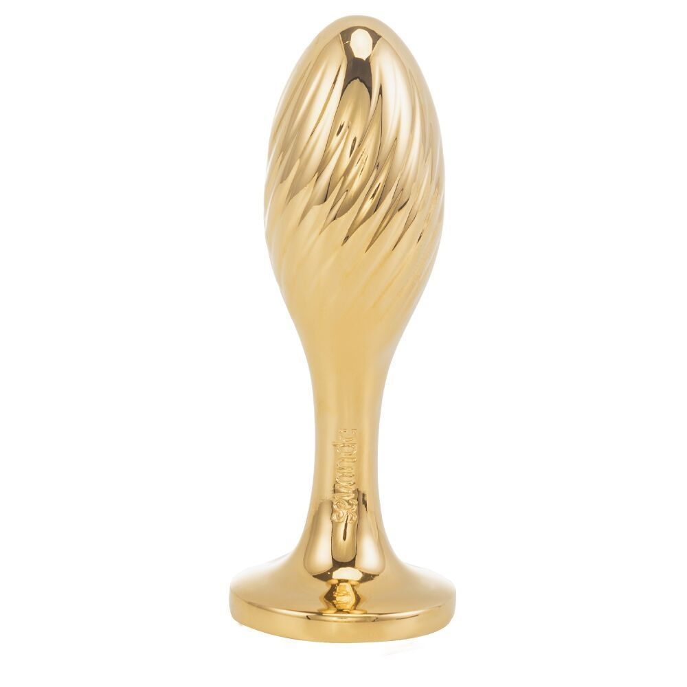 Металева анальна пробка Кролячий хвост LOCKINK SEVANDA White Bunny-Tail Anal Pear-shape Plug, S