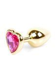Анальная пробка Jewellery Gold Heart Plug Pink