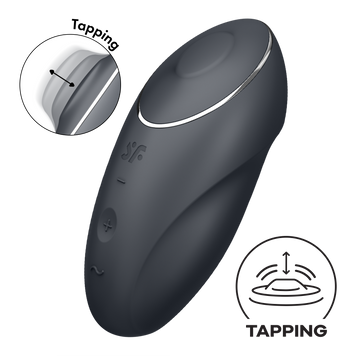 Вибростимулятор-пульсатор Satisfyer Tap & Climax 1 Grey, эффект постукивания пальцем, 2 мотора