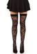 Чулки Leg Avenue Wild rose net thigh highs, One Size, черные, широкая резинка, рисунок-розы