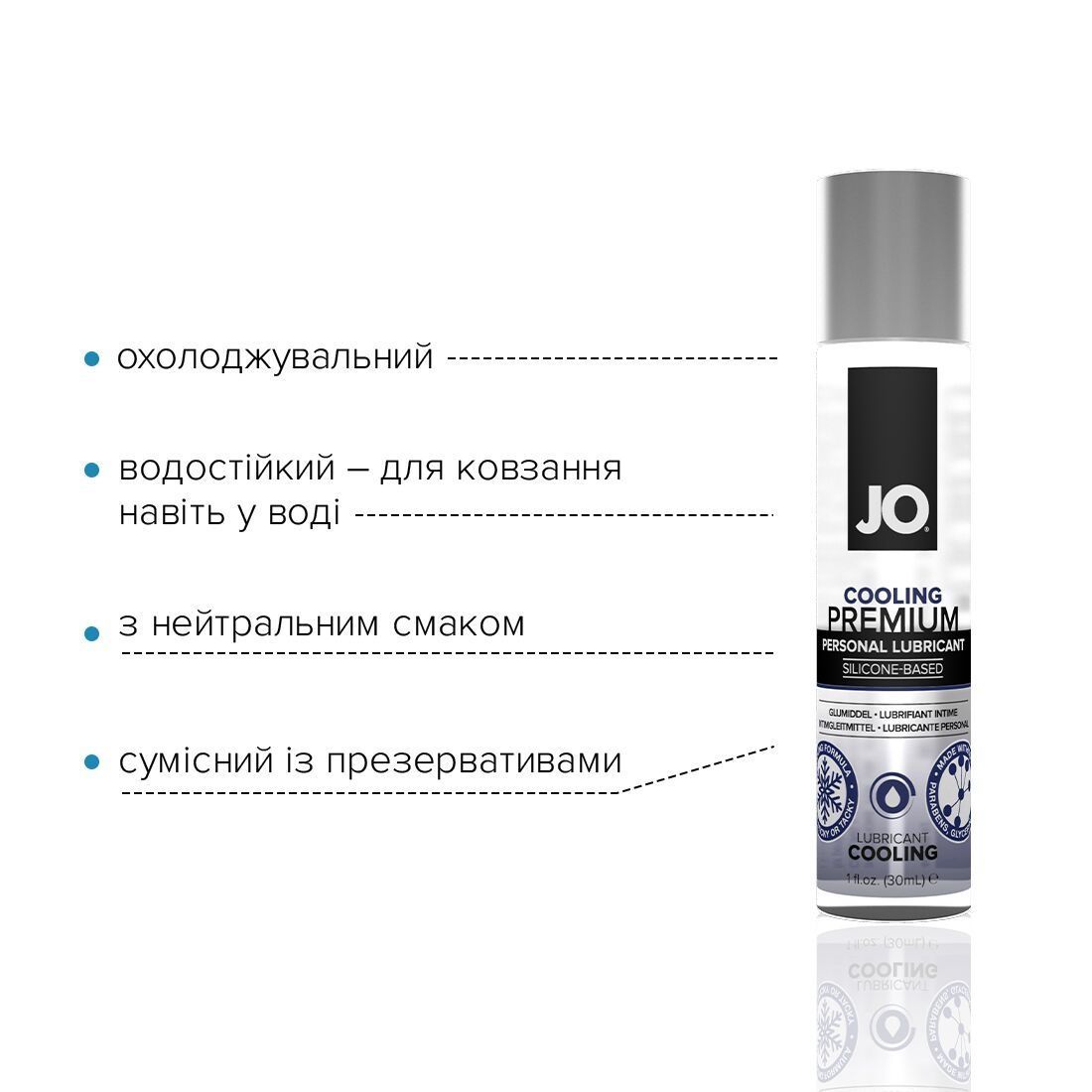 Охлаждающий лубрикант на силиконовой основе JO PREMIUM &mdash; COOLING (30 мл)
