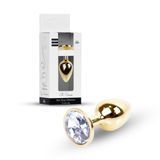 Анальна пробка Jewellery Gold Plug Clear, 2,7 см