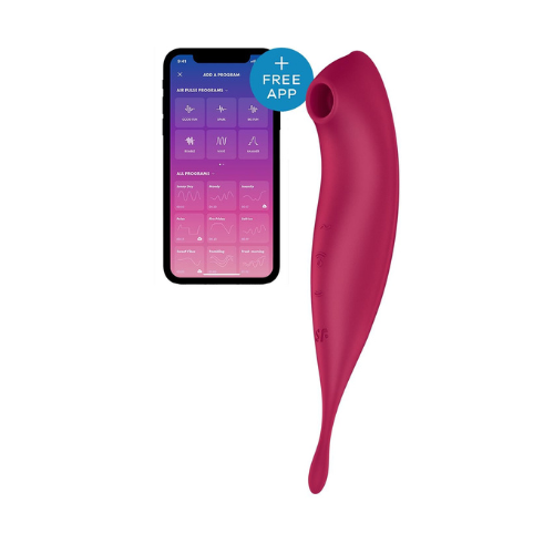 Смарт-вибратор для клитора с вакуумной стимуляцией Satisfyer Twirling Pro+ dark red