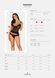 Полупрозрачный набор с украшениями Obsessive Ivannes top & thong, черный, топ и танга, S/M