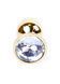Анальная пробка Jewellery Gold Plug Clear, 2,7 см