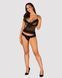 Полупрозрачный набор с украшениями Obsessive Ivannes top & thong, черный, топ и танга, S/M