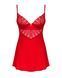 Пеньюар Obsessive Ingridia chemise & thong красный, сорочка, стринги, XS/S