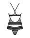 Полупрозрачный набор с украшениями Obsessive Ivannes top & thong, черный, топ и танга, S/M
