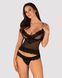 Полупрозрачный набор с украшениями Obsessive Ivannes top & thong, черный, топ и танга, S/M