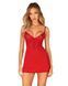 Пеньюар Obsessive Ingridia chemise & thong красный, сорочка, стринги, XS/S