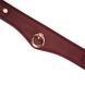 Шкіряний нашийник з повідцем Liebe Seele Wine Red Curved Collar, замок-сердечко