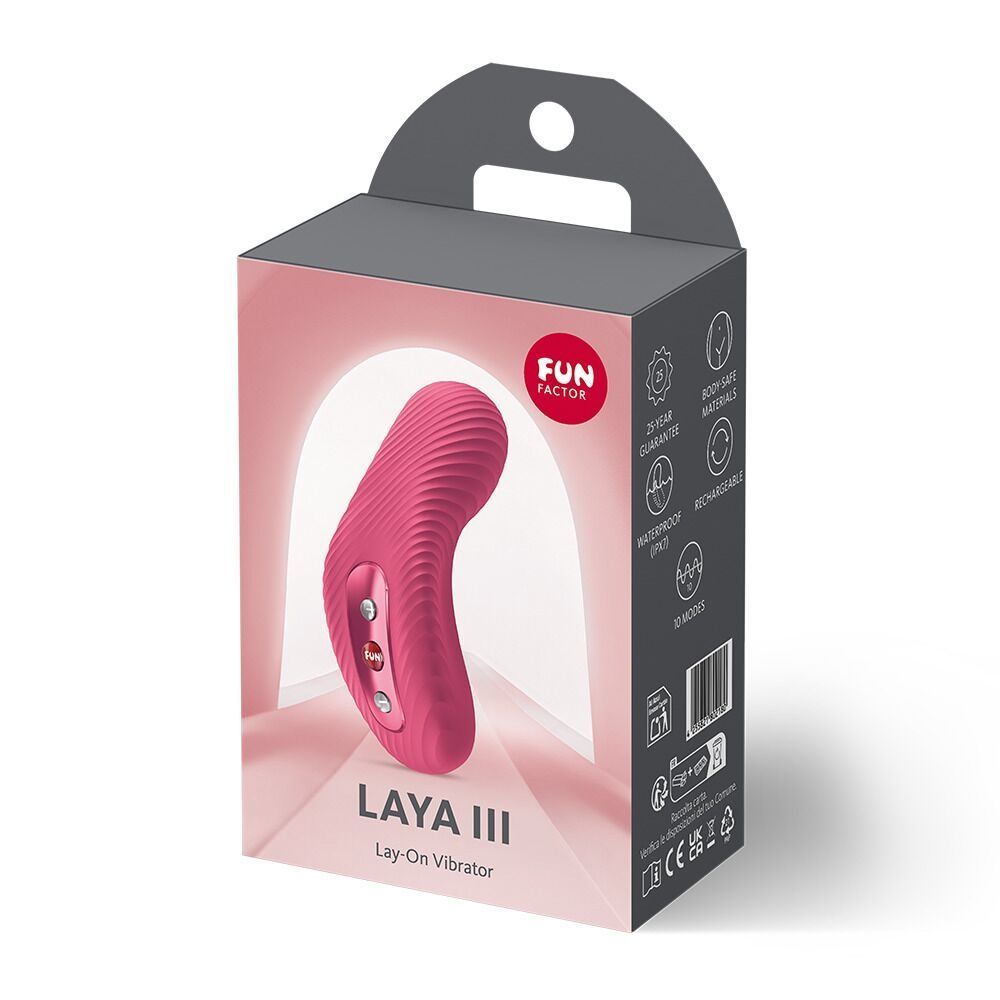 Накладной вибратор Fun Factory LAYA III Raspberry, эффект постукивания пальцем