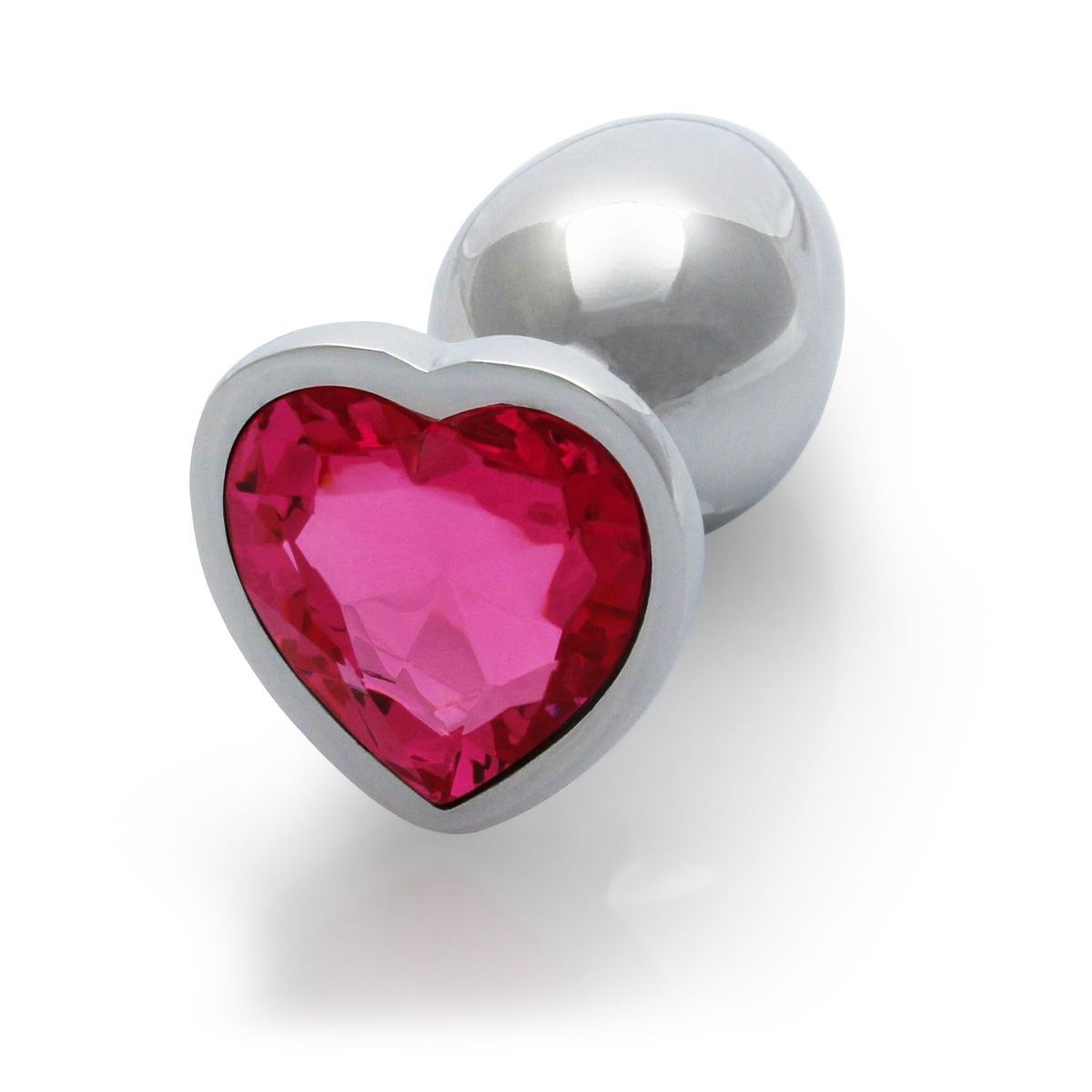 Металлическая анальная пробка Heart Gem, размер S цвет: серебристый/розовый Ouch!