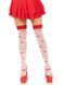 Панчохи Leg Avenue Polka Dot Mushroom Thigh Highs, One Size, біло-червоні, на резинці, малюнок &mdash; гриби
