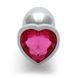 Металлическая анальная пробка Heart Gem, размер S цвет: серебристый/розовый Ouch!