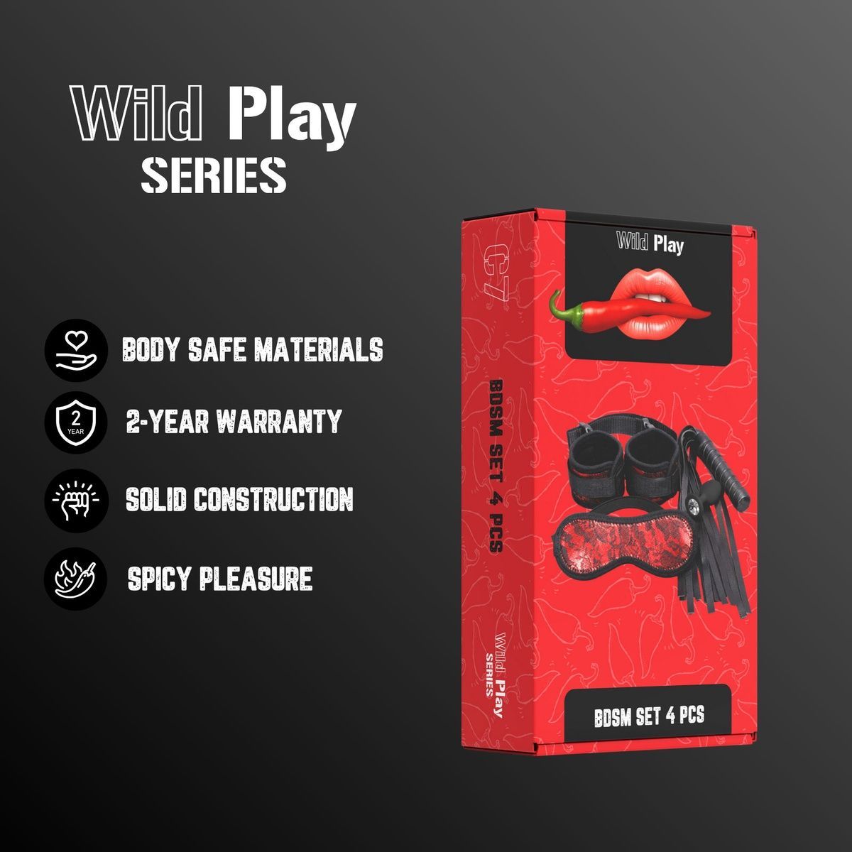 Набор БДСМ Erospace Wild Play BDSM Set 4 pcs C7