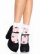 Шкарпетки жіночі з полуничним принтом Leg Avenue Strawberry ruffle top anklets One size, мереживні м