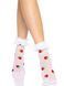 Шкарпетки жіночі з полуничним принтом Leg Avenue Strawberry ruffle top anklets One size, мереживні м