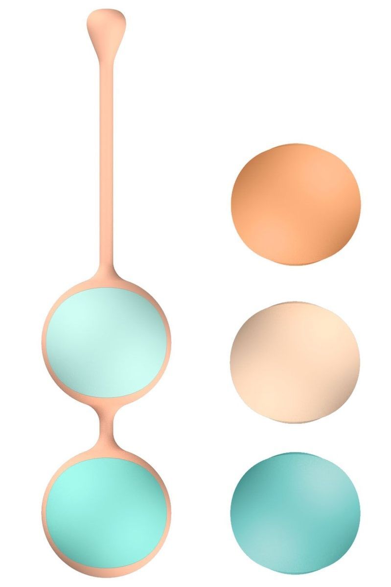 Набір вагінальних кульок Liebe Kewos Peach/Mint (5 шт., 15&ndash;55 г)