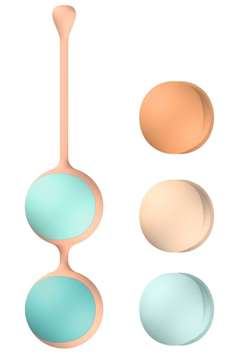 Набір вагінальних кульок Liebe Kewos Peach/Mint (5 шт., 15&ndash;55 г)