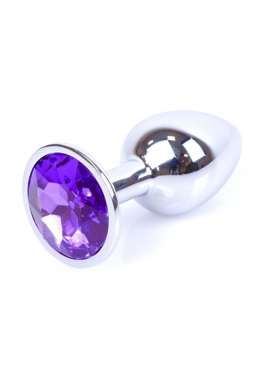 Анальная пробка Jewellery Silver Plug Purple d 2,7 см