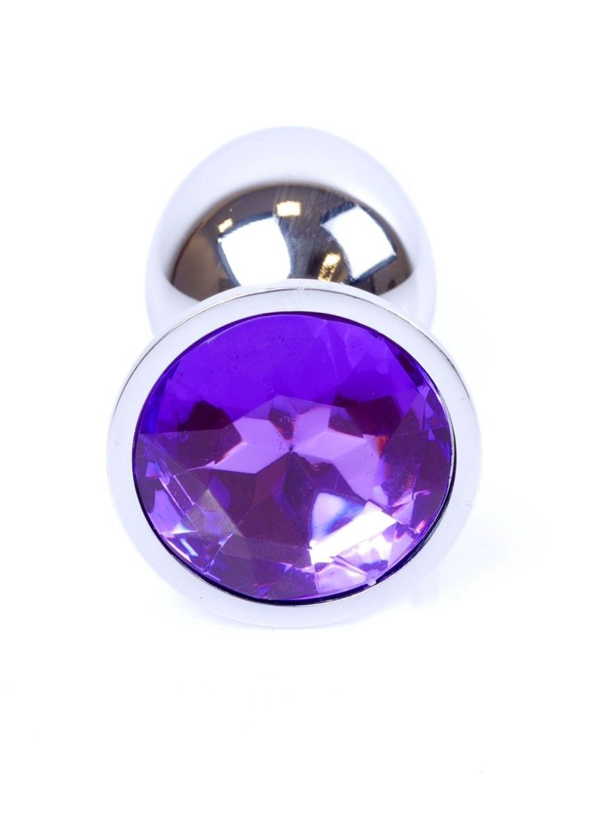 Анальная пробка Jewellery Silver Plug Purple d 2,7 см