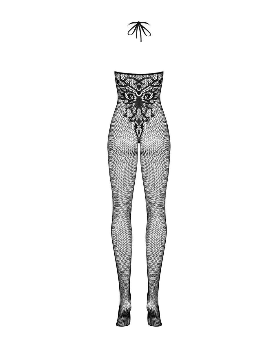 Бодистокинг Obsessive Bodystocking G308 S/M/L, халтер, декор в виде татуировки