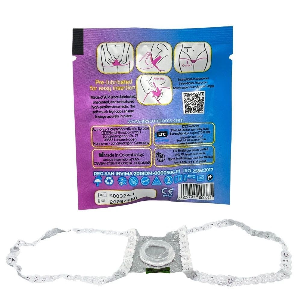 Женский презерватив EXS Non-Latex Internal Condom Lace Leg Loops, 1 шт.