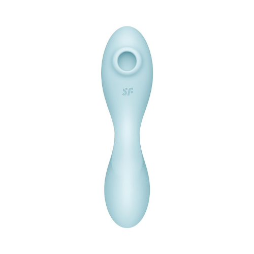 Вакуумний смарт-стимулятор із вібрацією Satisfyer Curvy Trinity 5 (Blue), керування зі смартфона