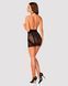 Полупрозрачная сорочка с открытой грудью Obsessive Lacrisia chemise, черная, с чокером, XS/S