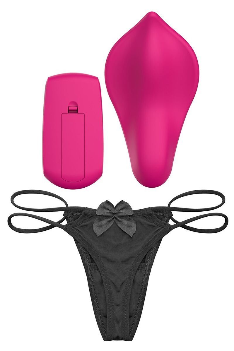 Вибратор в трусики Liebe Panty Vibe Recargable Cerise, нагрев до 39 &deg;C, пульт, трусики S-M в комплекте