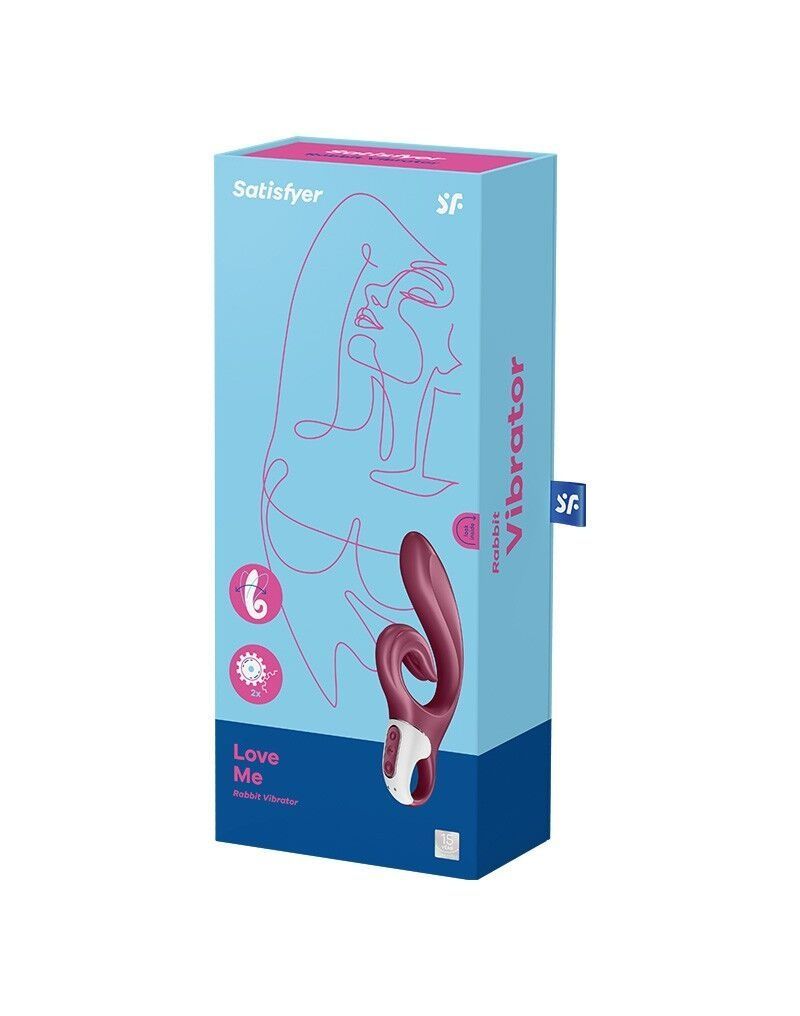 Вибратор-кролик Satisfyer Love Me Red, гибкий, отросток с тройным кончиком