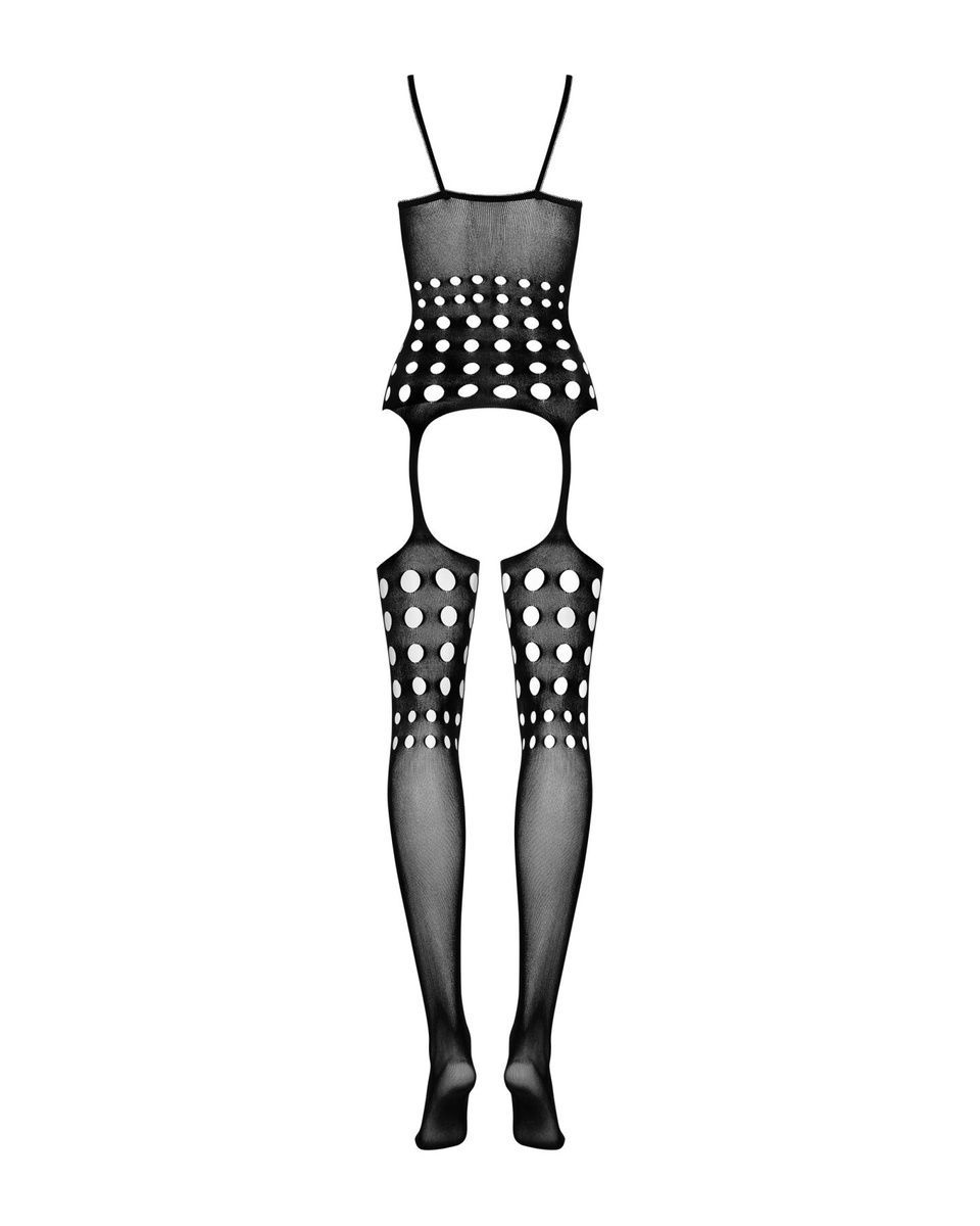 Бодистокинг Obsessive Bodystocking G310, топ, чулки, подвязках, круглые вырезы, S/M