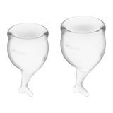 Менструальные чаши Satisfyer Feel Secure Transparent &ndash; ​​набор 15 мл и 20 мл + мешочек