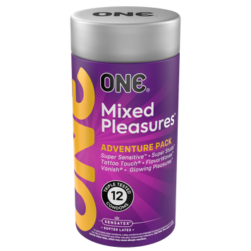 Презервативы ONE Mixed Pleasures, 12 шт, 6 видов, подарочная упаковка-тубус