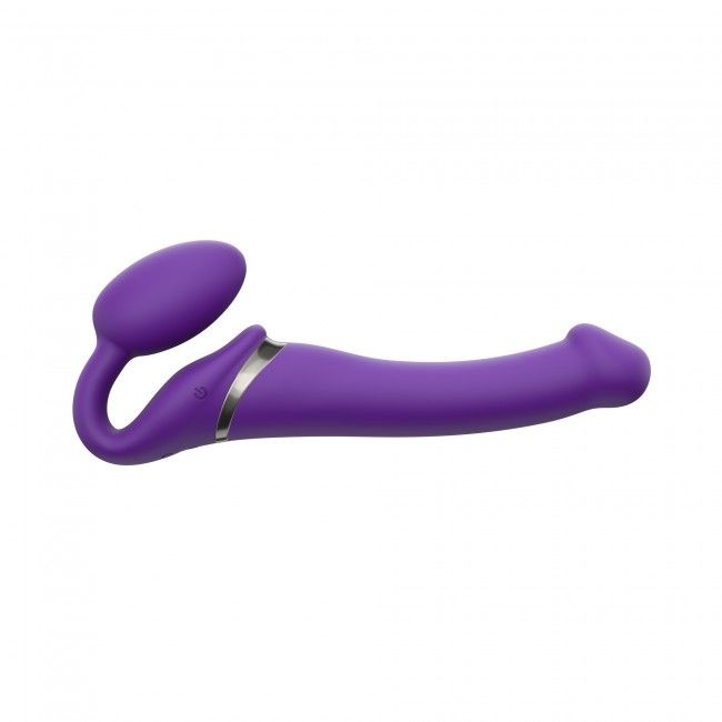 Безремінний страпон з вібрацією Strap-On-Me Vibrating Violet M, діаметр 3,3 см